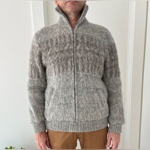 TUNDRA Vintage Zip Front Lined Sweater 100% Scandinavian Wool Made Canada Cozy